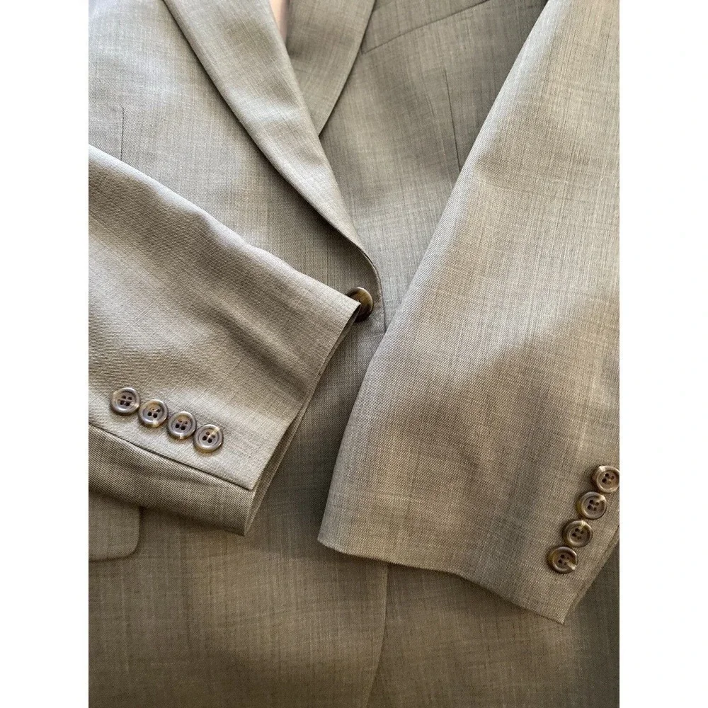Lauren Ralph Lauren Sport Coat Blazer Mens 44R Wool Mark Tan, Made India